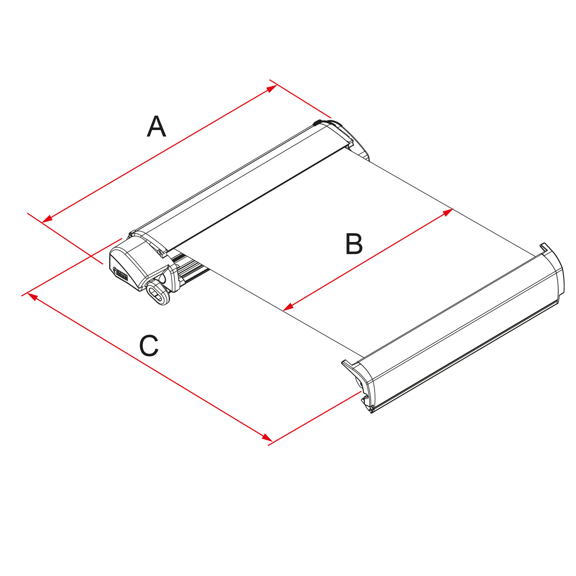 Markise F80, titanium, 290 cm, Royal Grey
